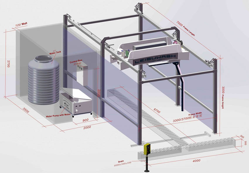 Leisuwash 350 installation 3D drawing